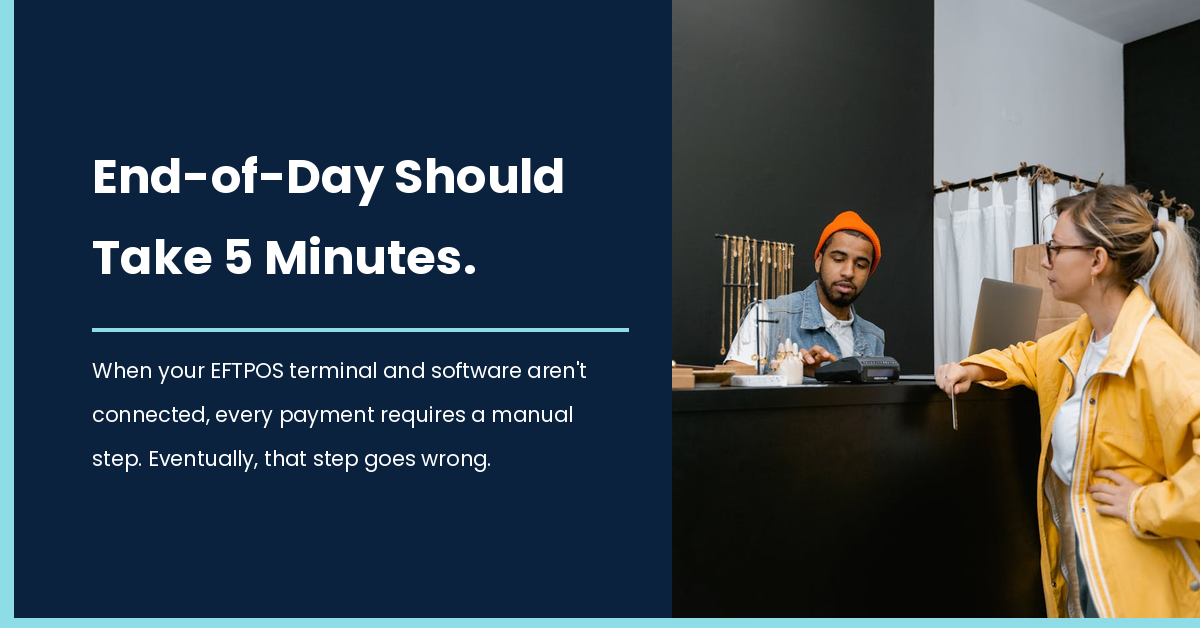 Salon owner reconciling end-of-day payments — Simple Salon